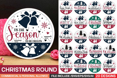 Christmas Round Sign Bundle/ farmhouse porch sign design,SVGs,Quotes and Sayings,Food & Drink,On Sale, Print & Cut SVG designmaster24 