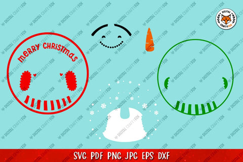 Christmas Round Sign Bundle SVG, Snowman Door Sign SVG Digital Craftyfox 