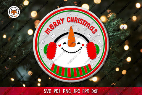 Christmas Round Sign Bundle SVG, Snowman Door Sign SVG Digital Craftyfox 