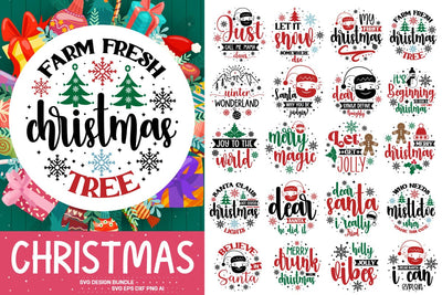 Christmas Round Sign Svg Bundle ,Christmas Svg Bundle SVG designmaster24 
