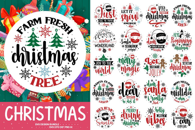 Christmas Round Sign Svg Bundle ,Christmas Svg Bundle SVG designmaster24 