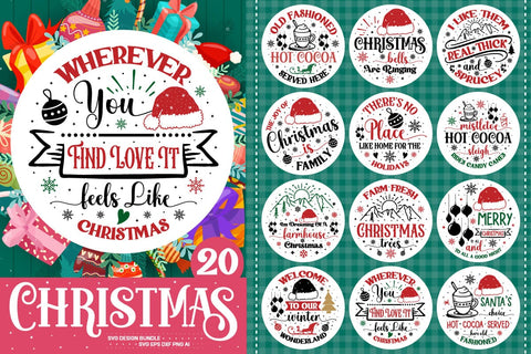 Christmas Round Sign Svg Bundle SVG designmaster24 