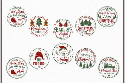 Christmas Round Sign SVG Bundle SVG Shetara Begum 