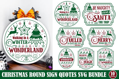 Christmas Round Sign Svg Bundle / SVGs,Quotes and Sayings,Food & Drink,On Sale, Print & Cut SVG designmaster24 
