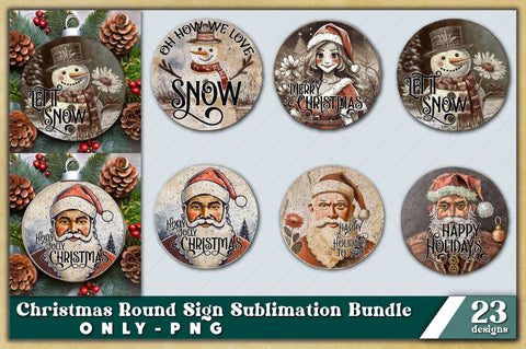 Christmas Round Signs Sublimation, Holiday Round Sign Sublimation Bundle, Christmas Tree Ornament, Christmas Farmhouse, Round Christmas Sublimation, Round Christmas Sublimation Sublimation Jagonath Roy 