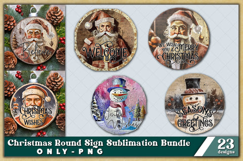 Christmas Round Signs Sublimation, Holiday Round Sign Sublimation Bundle, Christmas Tree Ornament, Christmas Farmhouse, Round Christmas Sublimation, Round Christmas Sublimation Sublimation Jagonath Roy 