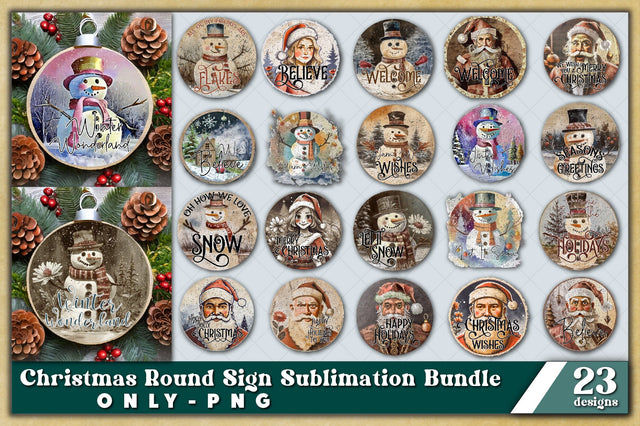 Christmas Round Signs Sublimation, Holiday Round Sign Sublimation Bundle, Christmas Tree Ornament, Christmas Farmhouse, Round Christmas Sublimation, Round Christmas Sublimation Sublimation Jagonath Roy 