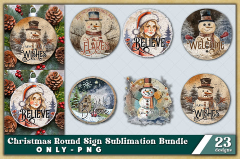 Christmas Round Signs Sublimation, Holiday Round Sign Sublimation Bundle, Christmas Tree Ornament, Christmas Farmhouse, Round Christmas Sublimation, Round Christmas Sublimation Sublimation Jagonath Roy 