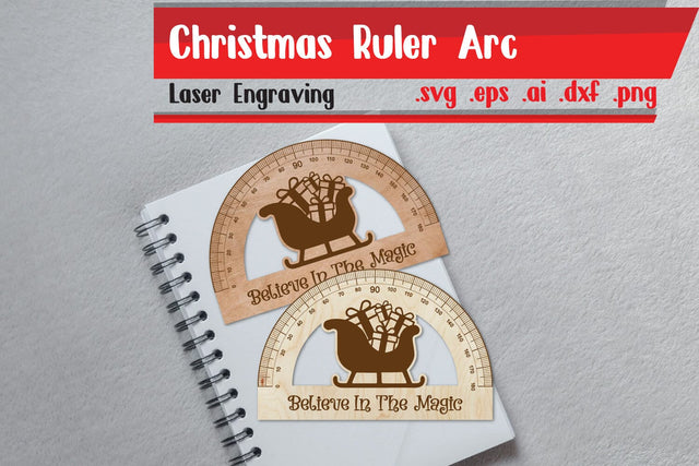 Christmas Ruler Arch - Merry Christmas Ruler Protactor SVG zafrans studio 