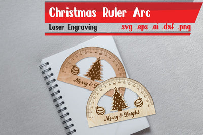 Christmas Ruler Arch - Merry Christmas Ruler Protactor SVG zafrans studio 