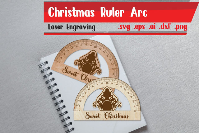 Christmas Ruler Arch - Merry Christmas Ruler Protactor SVG zafrans studio 