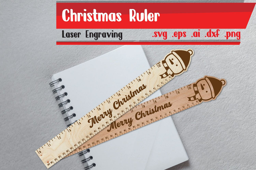 Christmas Ruler | Christmas Wooden Ruler | Ruler Engraving - So Fontsy