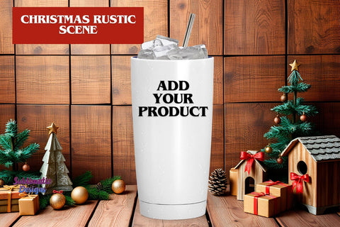 Christmas Rustic Scene Backdrop Mock Up Photo Sublimatiz Designs 