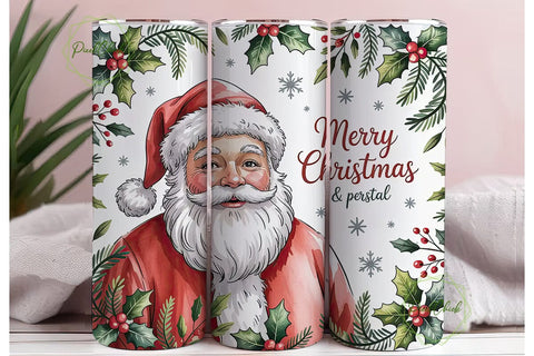 Christmas Santa 20oz Tumbler Wrap Sublimation PixelChick 
