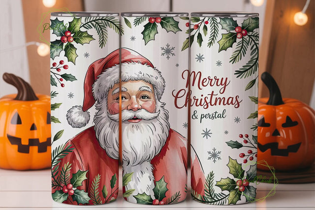 Christmas Santa 20oz Tumbler Wrap Sublimation PixelChick 