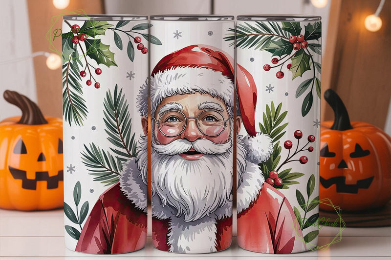 Christmas Santa 20oz Tumbler Wrap Sublimation PixelChick 