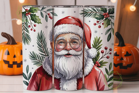 Christmas Santa 20oz Tumbler Wrap Sublimation PixelChick 