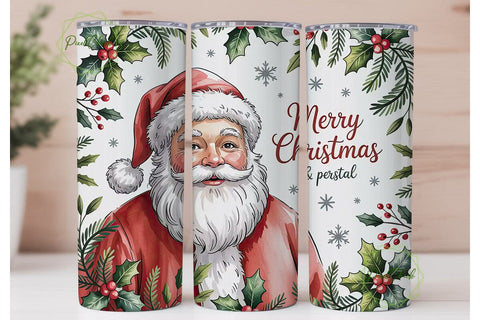 Christmas Santa 20oz Tumbler Wrap Sublimation PixelChick 