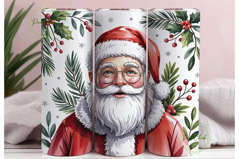 Christmas Santa 20oz Tumbler Wrap Sublimation PixelChick 