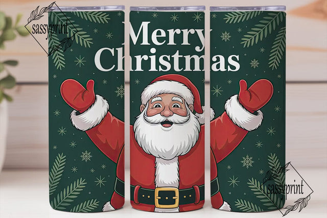 Christmas Santa 20oz Tumbler Wrap Sublimation sassyprint 