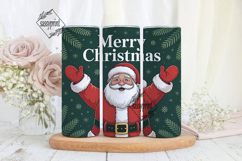 Christmas Santa 20oz Tumbler Wrap Sublimation sassyprint 