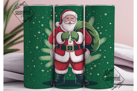 Christmas Santa 20oz Tumbler Wrap Sublimation sassyprint 