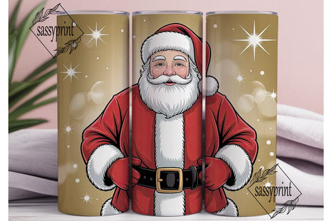 Christmas Santa 20oz Tumbler Wrap Sublimation sassyprint 