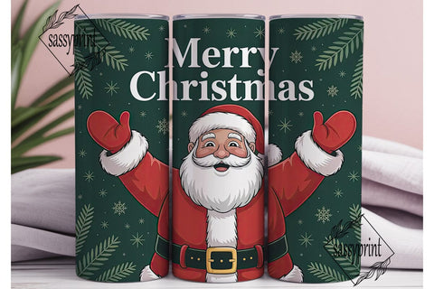 Christmas Santa 20oz Tumbler Wrap Sublimation sassyprint 