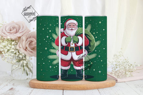 Christmas Santa 20oz Tumbler Wrap Sublimation sassyprint 