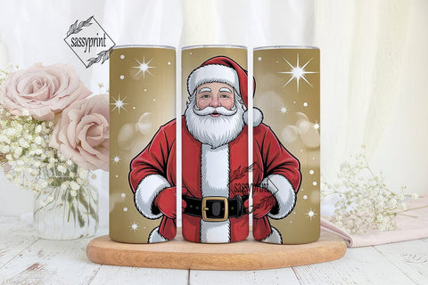 Christmas Santa 20oz Tumbler Wrap Sublimation sassyprint 