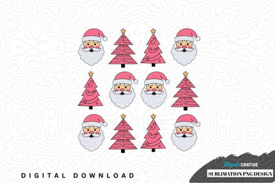 Christmas santa claus and tree sublimation png design Sublimation Regulrcrative 