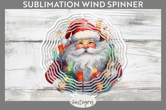 Christmas Santa Claus Entangled in lights Wind Spinner Sublimation Sublimation Sintegra 