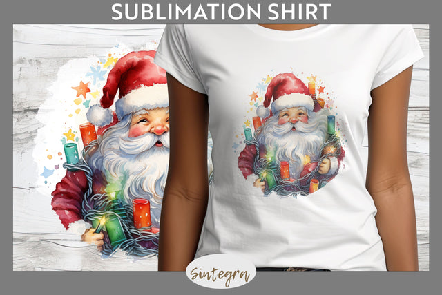 Christmas Santa Claus Entangled T-shirt Sublimation Sublimation Sintegra 