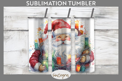 Christmas Santa Claus Entangled Tumbler Sublimation 20 oz Skinny Sublimation Sintegra 