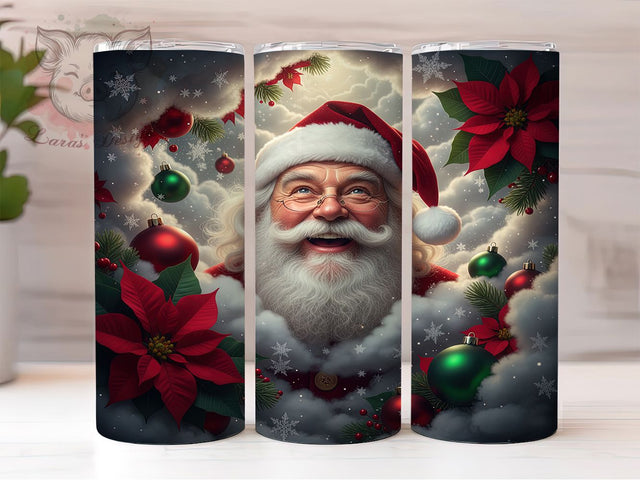 Christmas Santa Claus Holiday Tumbler, Holiday Santa Sublimation Design, Festive Cup Art, 20oz Xmas Tumbler, Whimsical Santa Mug, Stylish Christmas Cup, Cozy Holiday Wrap Sublimation Lara' s Designs 