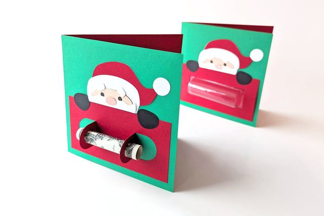 Christmas Santa Claus Money Roll Holder Card SVG 3D Paper Risa Rocks It 