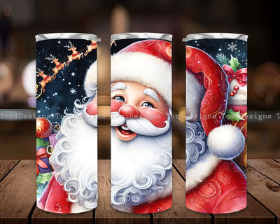 Christmas Santa Claus Tumbler Wrap, 20 oz Skinny Tumbler Sublimation Design, Xmas Holiday Tumbler Wrap Skinny 20 oz Santa Christmas Tumbler Wrap, Instant Digital Download PNG, Holiday Tumbler Sublimation ToriDesigns 