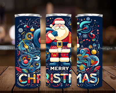 Christmas Santa Claus Tumbler Wrap, 20 oz Skinny Tumbler Sublimation Design, Xmas Holiday Tumbler Wrap Skinny 20 oz Santa Christmas Tumbler Wrap, Instant Digital Download PNG, Holiday Tumbler Sublimation ToriDesigns 