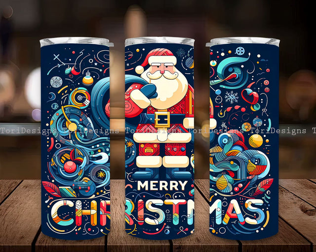 Christmas Santa Claus Tumbler Wrap, 20 oz Skinny Tumbler Sublimation Design, Xmas Holiday Tumbler Wrap Skinny 20 oz Santa Christmas Tumbler Wrap, Instant Digital Download PNG, Holiday Tumbler Sublimation ToriDesigns 