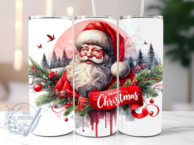 Christmas Santa Claus Tumbler Wrap, Santa Claus 20 oz Skinny Tumbler Sublimation Design, Instant Digital Download PNG, Holiday Tumbler Wrap Sublimation ToriDesigns 