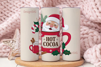 Christmas Santa Cocoa Tumbler Wrap Sublimation DesignSVG 