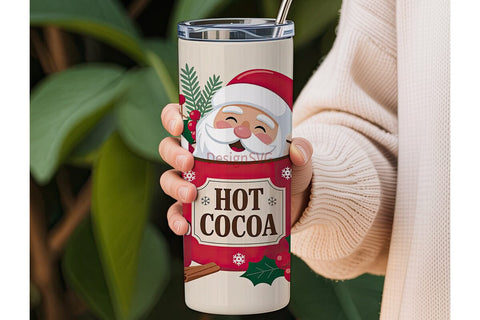 Christmas Santa Cocoa Tumbler Wrap Sublimation DesignSVG 