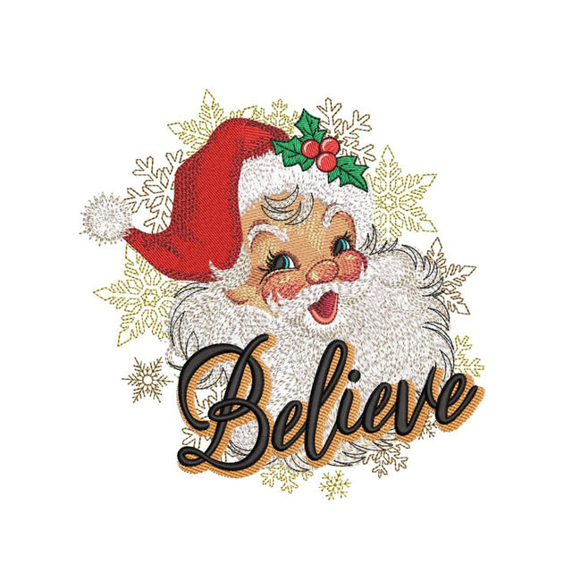 Christmas Santa Embroidery Design, Believe Machine Embroidery design, 3 sizes, Instant Download Embroidery/Applique DESIGNS Nino Nadaraia 