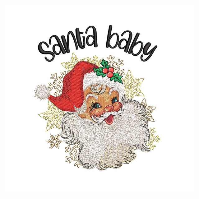 Christmas Santa Embroidery Design, Santa Baby Machine Embroidery Design, 3 sizes, Instant Download Embroidery/Applique DESIGNS Nino Nadaraia 