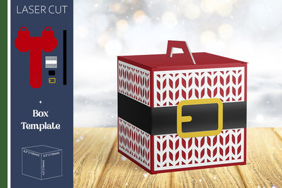Christmas Santa gift box, Paper cut candy box template 3D Paper AnastasiyaArtDesign 
