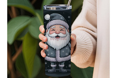 Christmas Santa Gnome 20oz Tumbler Wrap Sublimation DesignSVG 