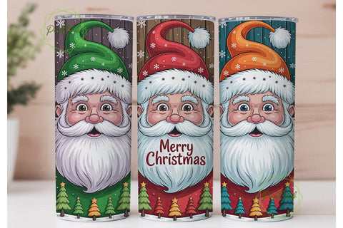 Christmas Santa Gnomes 20oz Tumbler Wrap Sublimation PixelChick 