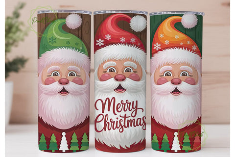Christmas Santa Gnomes 20oz Tumbler Wrap Sublimation PixelChick 