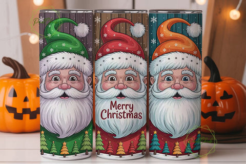 Christmas Santa Gnomes 20oz Tumbler Wrap Sublimation PixelChick 