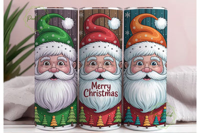 Christmas Santa Gnomes 20oz Tumbler Wrap Sublimation PixelChick 